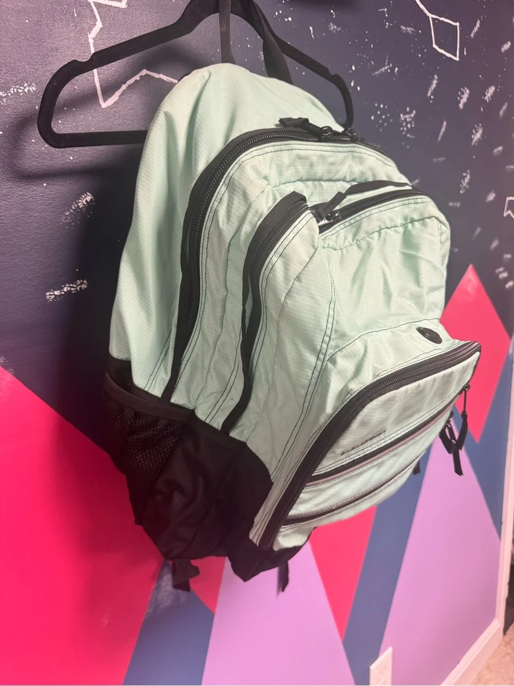 L.L. Bean Mint Green & Black Backpack